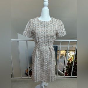 Limi pink tweed beige fitted dress kawaii pastel soft barbiecore Japan office